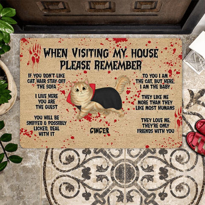 Halloween Please Remember When Visiting This House Devil Cats Personalized Doormat