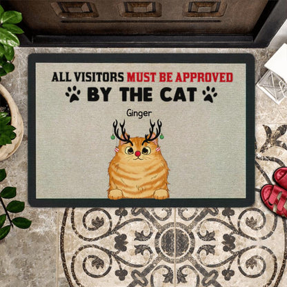 All Visitors Must Be Approved By The Cats Personalized Doormat Christmas